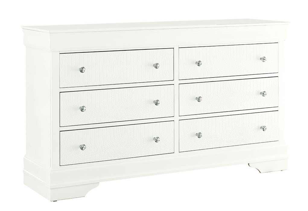POMPEI METALLIC WHITE DRESSER - Home Furniture And More (Brentwood, MD)