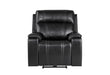 U8880 BLACK LEATHER POWER RECLINER - Home Furniture And More (Brentwood, MD)