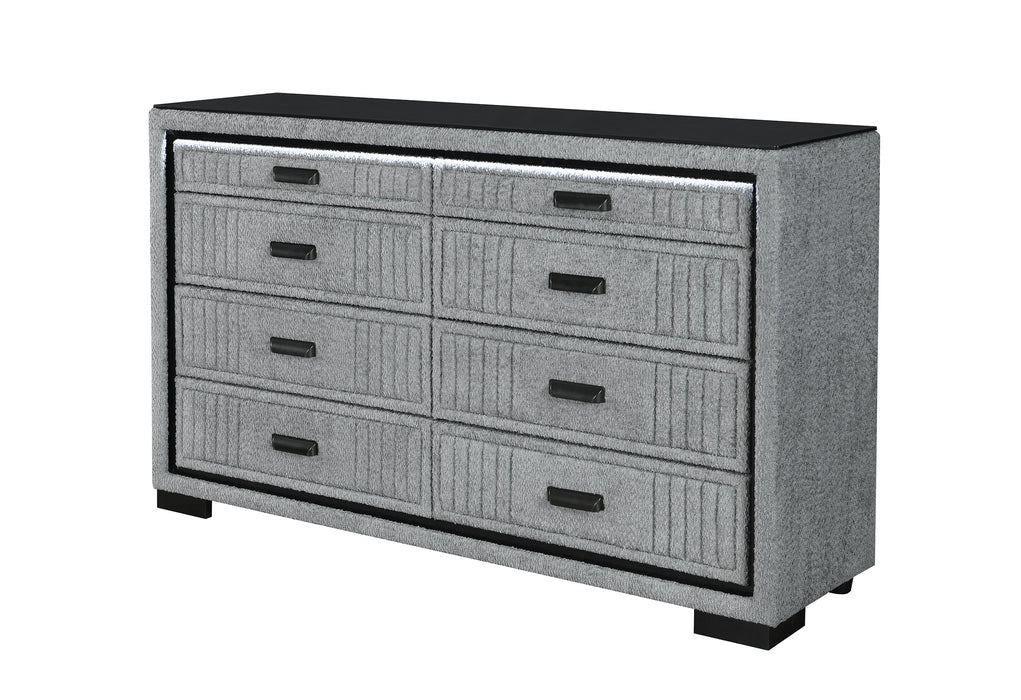ISABELLA GREY DRESSER WITH LED - Home Furniture And More (Brentwood, MD)