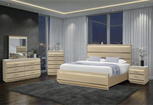 GENESIS GOLD KING BED GROUP - Home Furniture And More (Brentwood, MD)