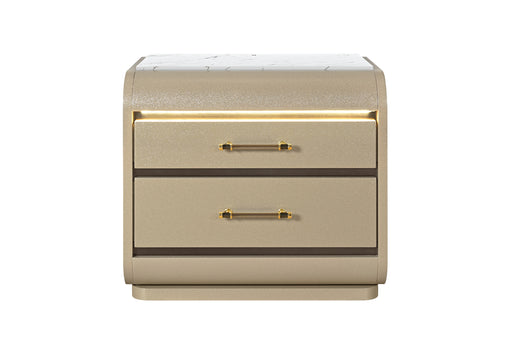 GENESIS GOLD NIGHTSTAND WITH LED - Home Furniture And More (Brentwood, MD)