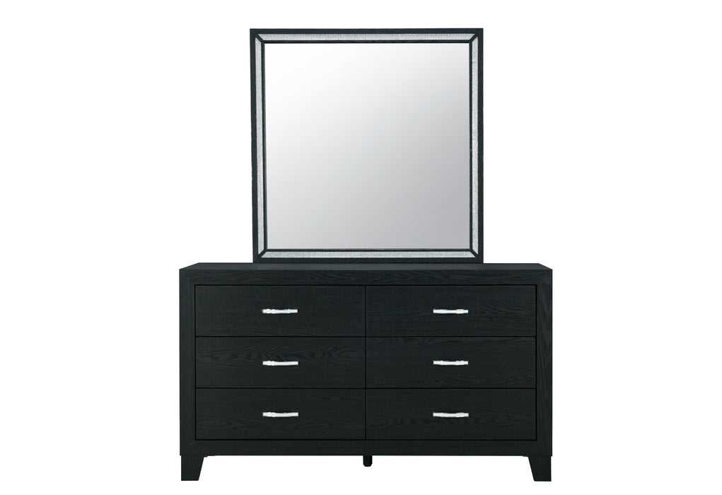 REID BLACK KING BED GROUP WITH LED - Home Furniture And More (Brentwood, MD)