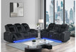 U8000 BLACK PWR REC SOFA/PWR CONSOLE REC LOVESEAT W/PHR - Home Furniture And More (Brentwood, MD)