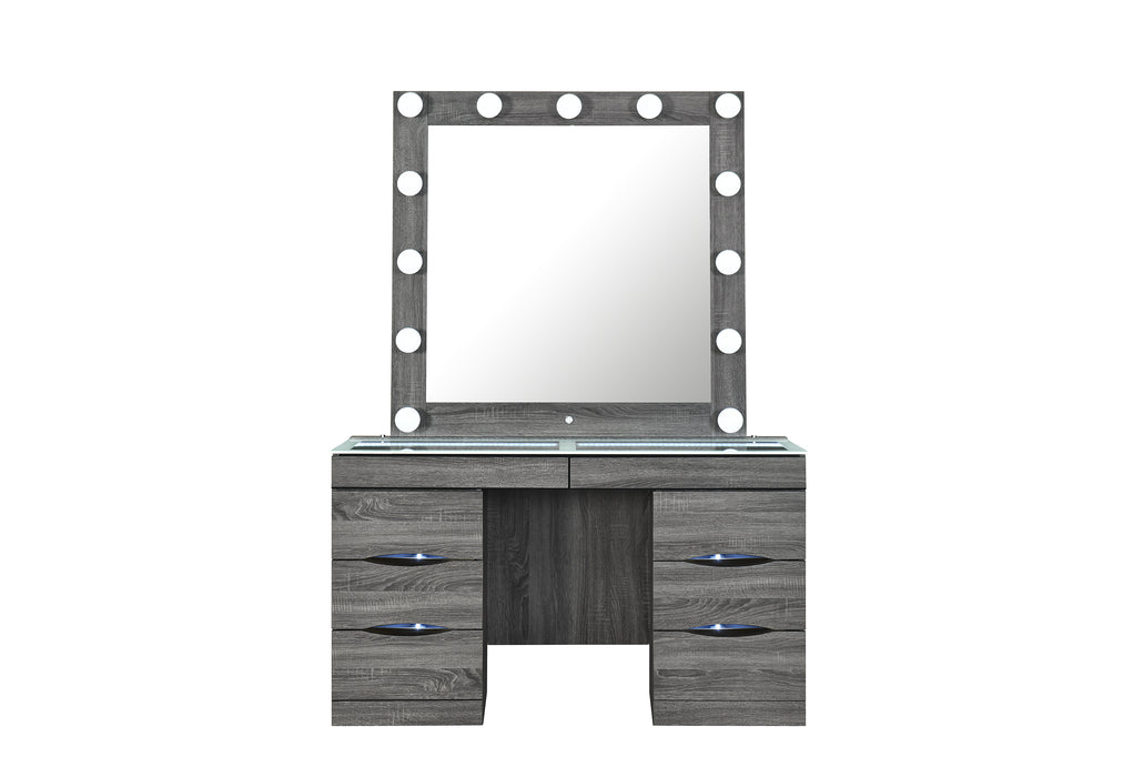 LEXI GREY VANITY WITH SPEAKER - Home Furniture And More (Brentwood, MD)