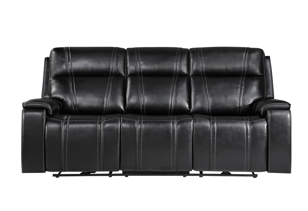 U8880 BLACK LEATHER POWER RECLINING SOFA - Home Furniture And More (Brentwood, MD)
