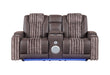 U8000 BROWN PWR CONSOLE REC LOVESEAT W/PHR, LED AND SPEAKER - Home Furniture And More (Brentwood, MD)