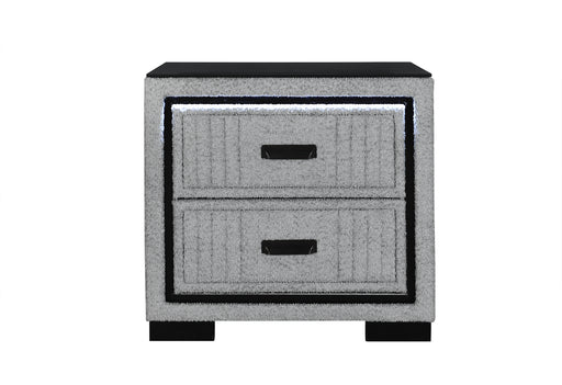 ISABELLA GREY NIGHTSTAND WITH LED - Home Furniture And More (Brentwood, MD)