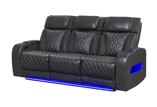 U8611 BLANCHE CHARCOAL POWER RECLINING SOFA WITH PHR AND LED - Home Furniture And More (Brentwood, MD)