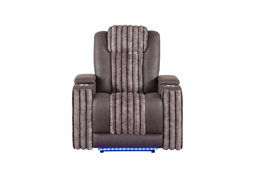 U8000 BROWN POWER RECLINER W/ POWER HEADREST & LED LIGHT - Home Furniture And More (Brentwood, MD)