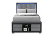 EMMA BLACK/GREY FULL BED WITH LED AND USB - Home Furniture And More (Brentwood, MD)