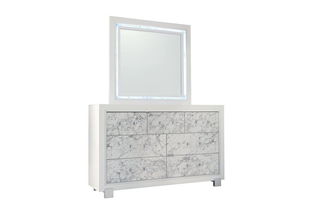 SANTORINI WHITE MIRROR - Home Furniture And More (Brentwood, MD)