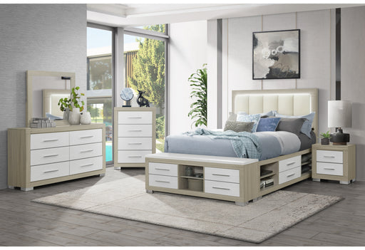 EMMA NATURAL/WHITE QUEEN BED GROUP - Home Furniture And More (Brentwood, MD)