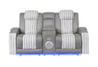 U8000 GREY PWR CONSOLE REC LOVESEAT W/PHR, LED AND SPEAKER - Home Furniture And More (Brentwood, MD)