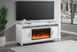 LILY WHITE ENTERTAINMENT UNIT 72 W/ LED, SPEAKERS, CRYSTAL INSERTS - Home Furniture And More (Brentwood, MD)