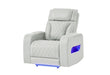U8611 BLANCHE SILVER POWER RECLINER WITH POWER HEADREST AND LED - Home Furniture And More (Brentwood, MD)