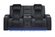 U8000 BLACK PWR CONSOLE REC LOVESEAT W/PHR, LED AND SPEAKER - Home Furniture And More (Brentwood, MD)