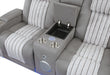 U8000 GREY PWR CONSOLE REC LOVESEAT W/PHR, LED AND SPEAKER - Home Furniture And More (Brentwood, MD)