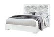 NAOMI SILVER MARBLE KING BED WITH LED - Home Furniture And More (Brentwood, MD)