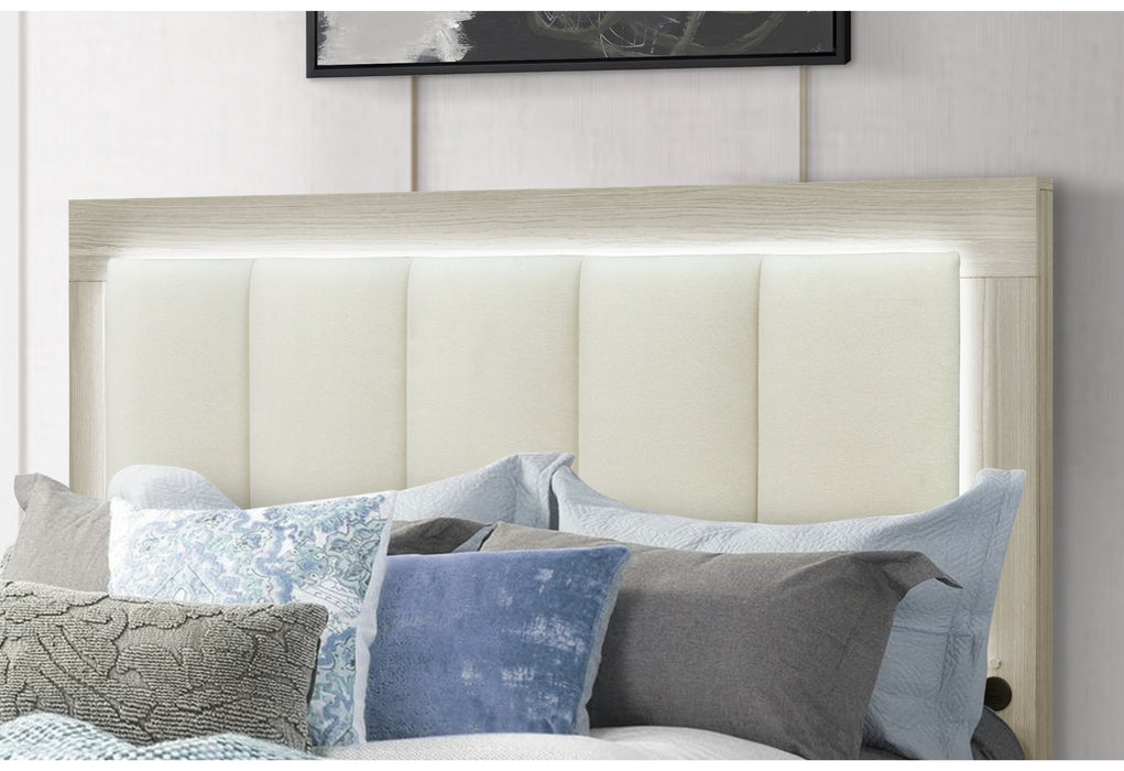 EMMA NATURAL/WHITE KING BED GROUP - Home Furniture And More (Brentwood, MD)