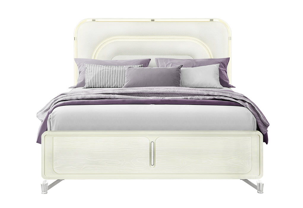 LYRA BEIGE KING BED WITH LED - Home Furniture And More (Brentwood, MD)