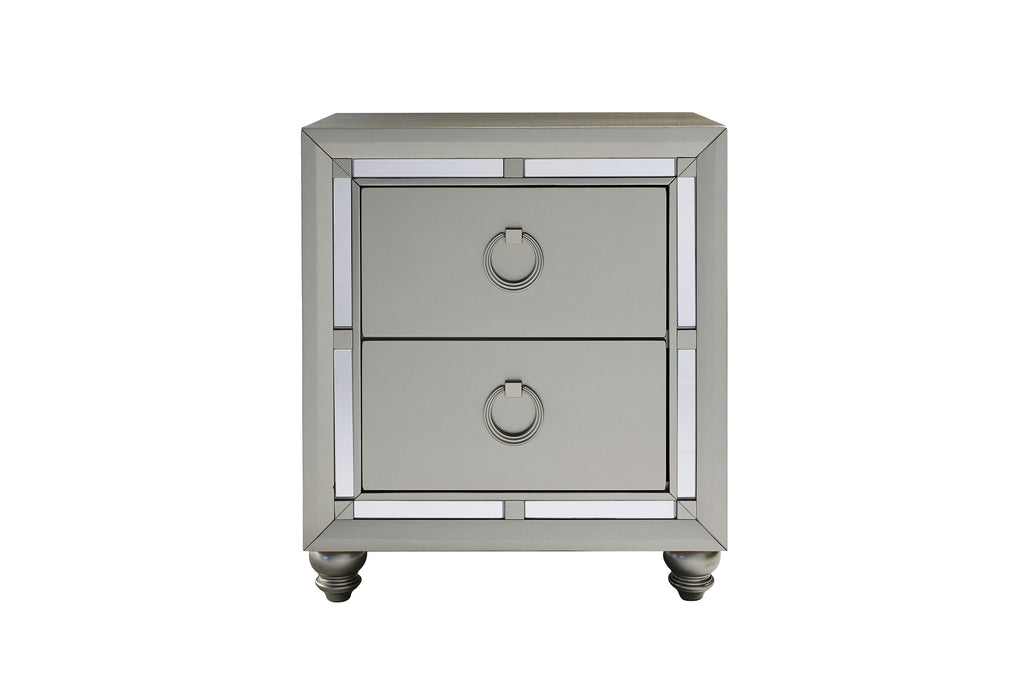 RILEY SILVER NIGHTSTAND - Home Furniture And More (Brentwood, MD)