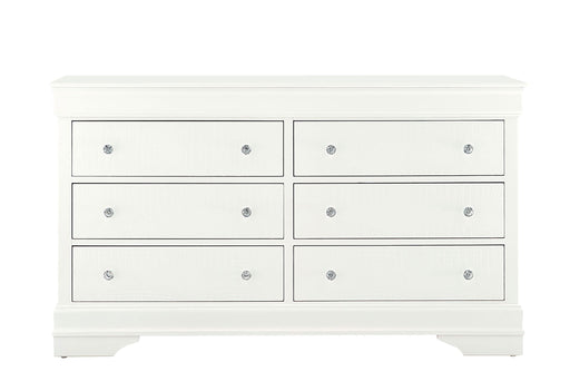 POMPEI METALLIC WHITE DRESSER - Home Furniture And More (Brentwood, MD)