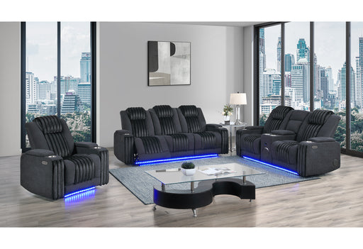 U8000 BLACK PWR REC SOFA/PWR CON REC LOVESEAT/PWR RECLINER W/PHR - Home Furniture And More (Brentwood, MD)