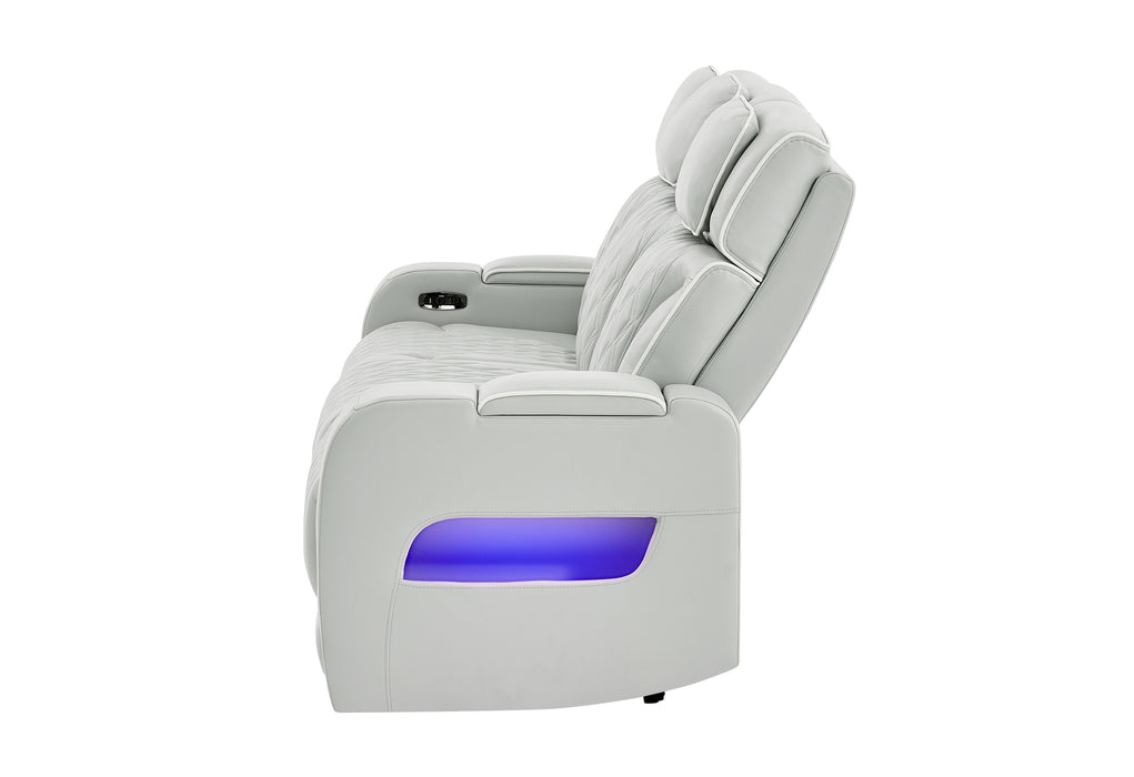 U8611 BLANCHE SILVER PWR REC SOFA WITH PHR AND LED - Home Furniture And More (Brentwood, MD)