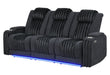U8000 BLACK PWR REC SOFA W/PHR, DDT, READING LIGHT & LED LIGHT - Home Furniture And More (Brentwood, MD)