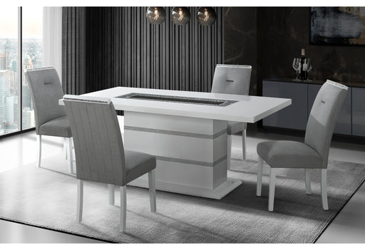 MONACO WHITE DINING TABLE + 8 MONACO DINING CHAIR - Home Furniture And More (Brentwood, MD)