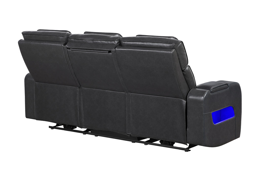 U8611 BLANCHE CHARCOAL POWER RECLINING SOFA WITH PHR AND LED - Home Furniture And More (Brentwood, MD)