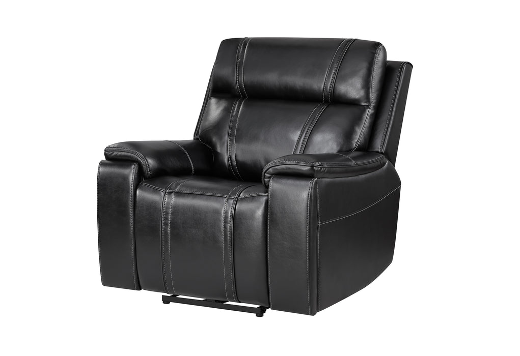 U8880 BLACK LEATHER POWER RECLINER - Home Furniture And More (Brentwood, MD)