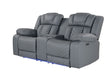 U7069 GREY 10 PWR CON REC LOVESEAT WITH LED AND IMMERSIVE SOUND - Home Furniture And More (Brentwood, MD)