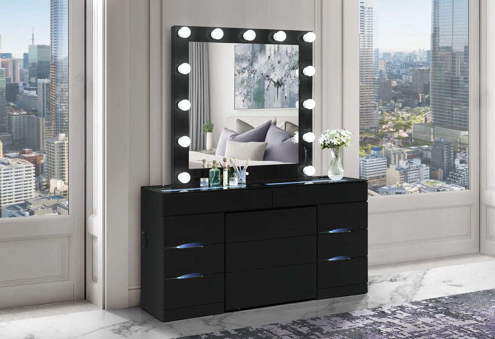 ELLA BLACK VANITY WITH SPEAKER - Home Furniture And More (Brentwood, MD)
