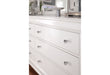 POMPEI METALLIC WHITE KING BED W/LED, DRESSER, MIRROR AND NIGHTSTAND - Home Furniture And More (Brentwood, MD)