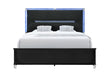 LANDO BLACK KING BED WITH CONTINUOUS LED - Home Furniture And More (Brentwood, MD)