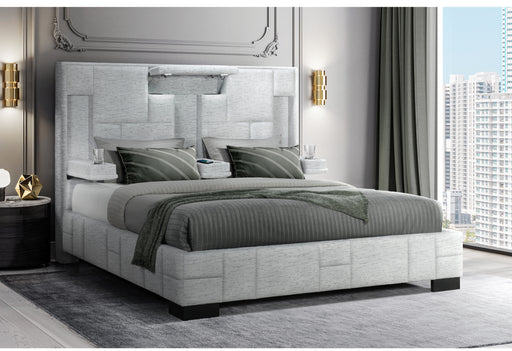 OSCAR GREY QUEEN BED NO WOOD TRIM - Home Furniture And More (Brentwood, MD)