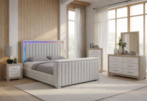ELIAS/EMMA TV FB NATURAL QUEEN BED GROUP - Home Furniture And More (Brentwood, MD)