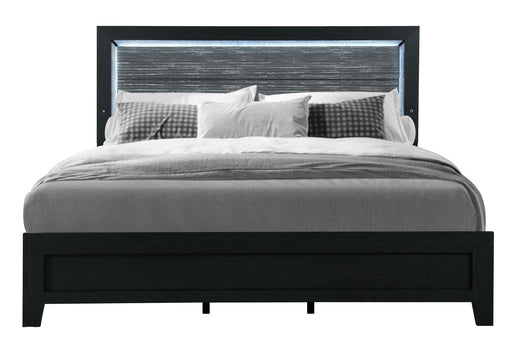 REID BLACK KING BED GROUP WITH LED - Home Furniture And More (Brentwood, MD)