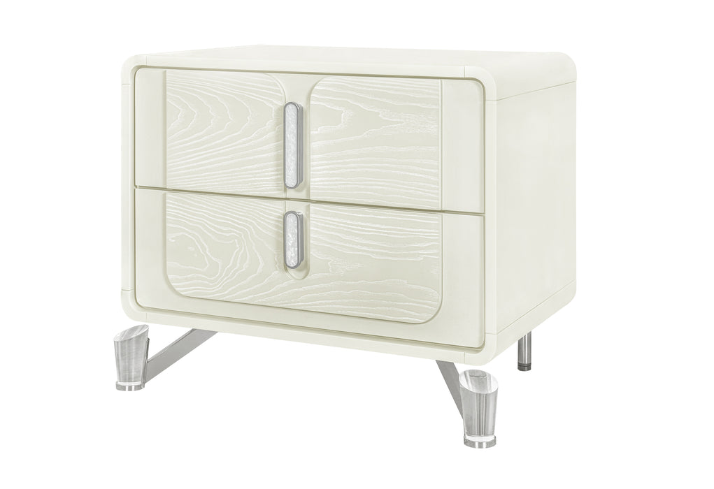 LYRA BEIGE NIGHTSTAND WITH USB - Home Furniture And More (Brentwood, MD)