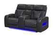 U8611 BLANCHE CHARCOAL PWR CON REC LOVESEAT WITH PHR, LED & SPEAKER - Home Furniture And More (Brentwood, MD)