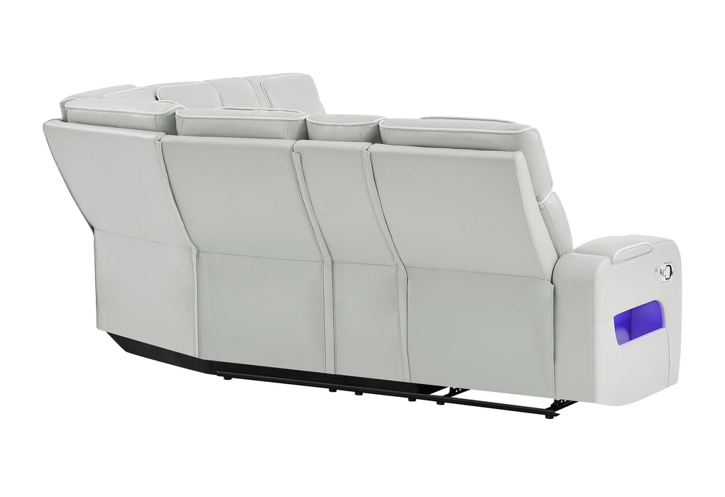 U8611 BLANCHE SILVER SECTIONAL WITH LED - Home Furniture And More (Brentwood, MD)