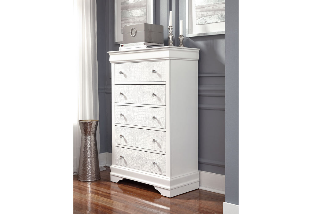 POMPEI METALLIC WHITE FULL BED GROUP WITH LED - Home Furniture And More (Brentwood, MD)