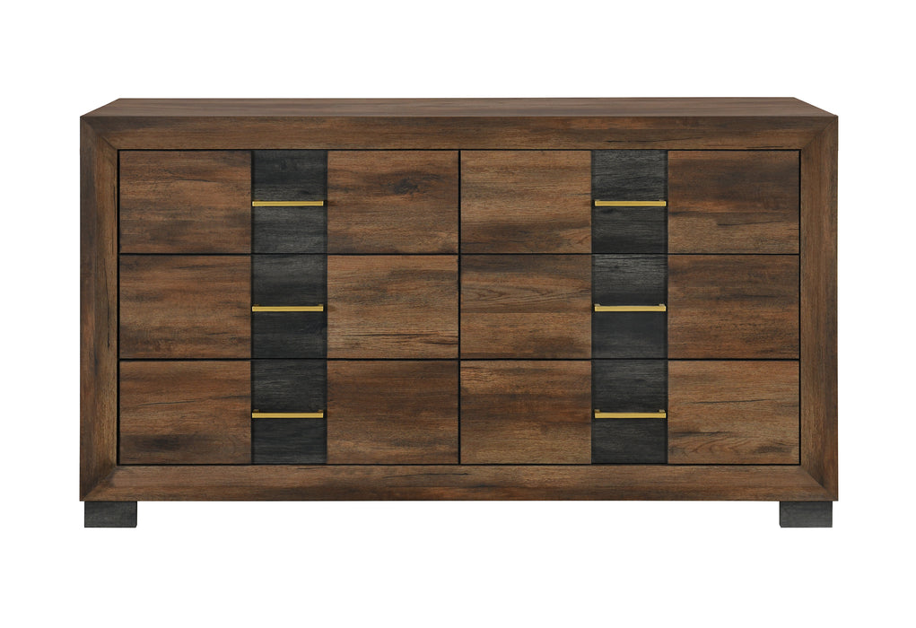 OPTIMUS BROWN/BLACK DRESSER - Home Furniture And More (Brentwood, MD)