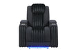 U8000 BLACK POWER RECLINER W/ POWER HEADREST & LED LIGHT - Home Furniture And More (Brentwood, MD)