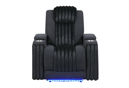 U8000 BLACK POWER RECLINER W/ POWER HEADREST & LED LIGHT - Home Furniture And More (Brentwood, MD)