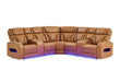 U8611 CAMEL SECTIONAL WITH POWER HEADREST, CONTINUOUS LED AND SPEAKER - Home Furniture And More (Brentwood, MD)