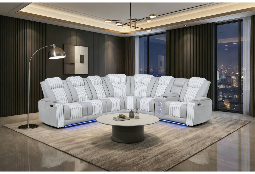U8000 GREY P2 SECTIONAL WITH LED - Home Furniture And More (Brentwood, MD)