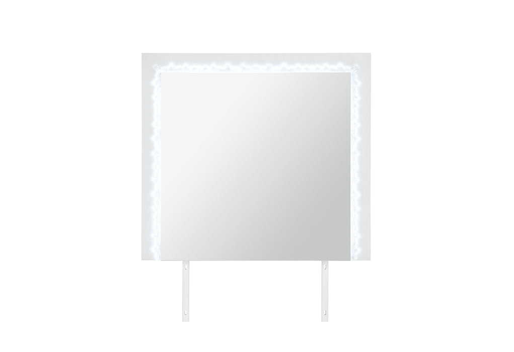 NAOMI SILVER MARBLE MIRROR WITH LED - Home Furniture And More (Brentwood, MD)