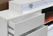 KIRA WHITE 87" ENTERTAINMENT UNIT WITH BLUETOOTH SPEAKER AND LED - Home Furniture And More (Brentwood, MD)